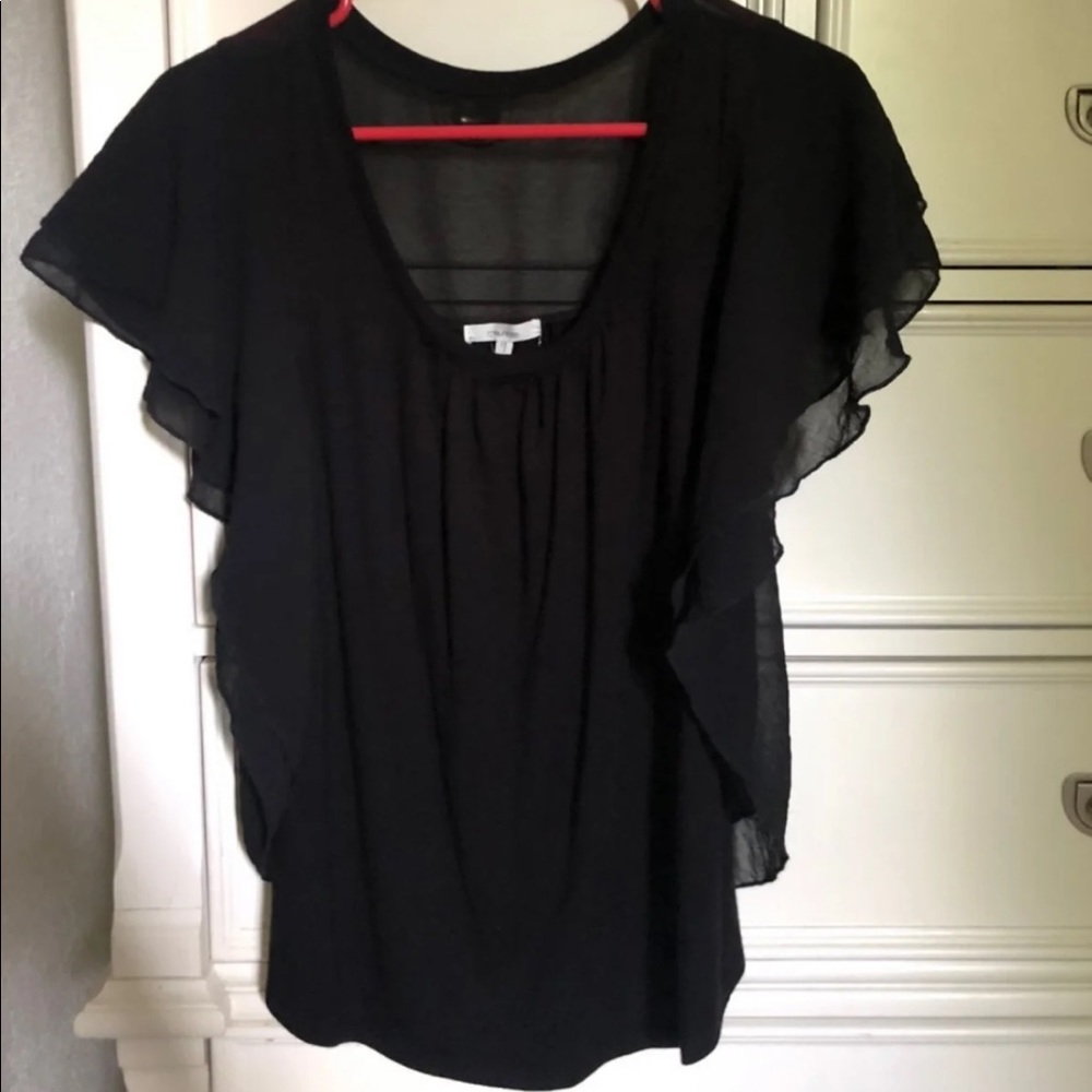 Black ruffle shirt